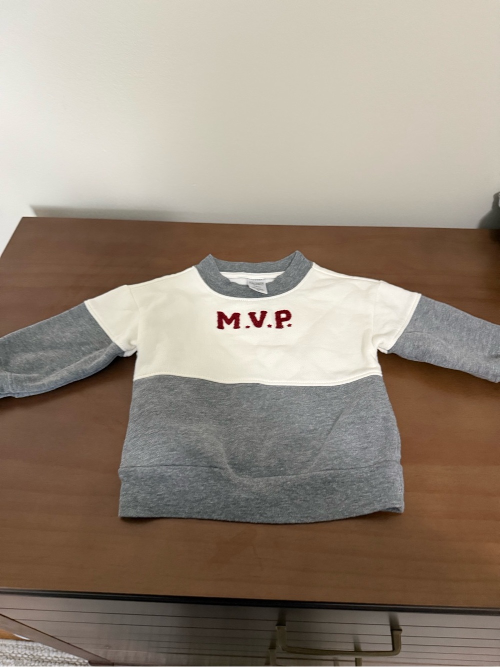Carter's White & Gray M.V.P. Colorblock Pullover